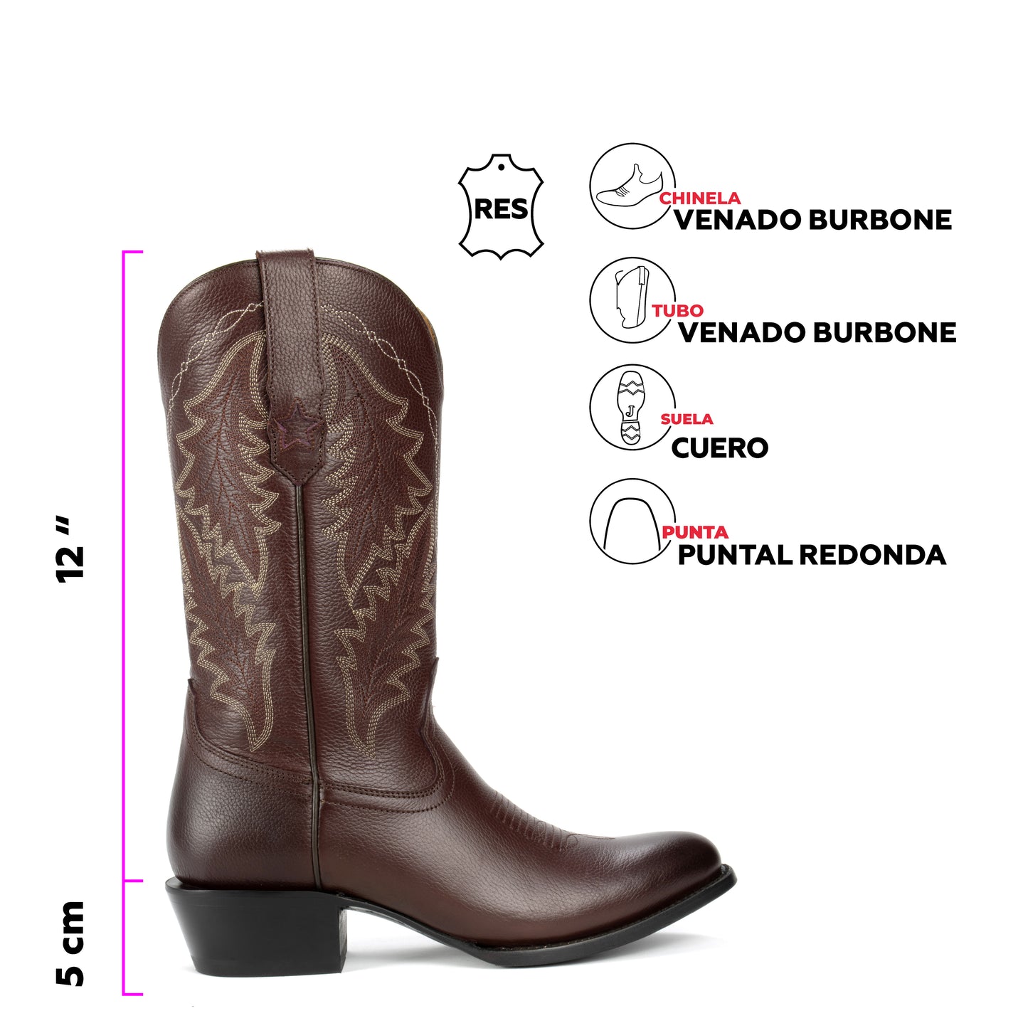 BOTAS VAQUERAS G98 TL CLASSIC DEER BOURBONE
